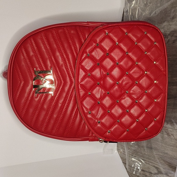 BADGLEY MISCHKA Red And Gold Pocket Studded Backpack main image 7